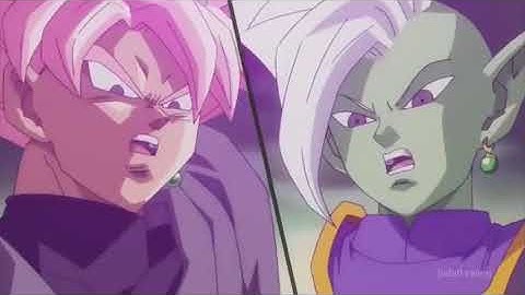 Super Saiyan Blue Goku and SSJ Future Trunks Vs  SSJ Rose Goku Black and Zamasu!! HD
