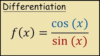 Derivative of cos(x)/sin(x)