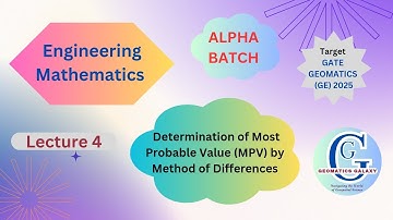 ALPHA BATCH| Gate GE 2025| EM| Class 4| Determination of MPV by Method of Differences|
