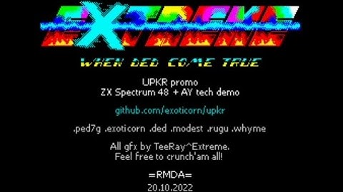 ZX Spectrum 48k: "UPKR Promo" Demo (2022)
