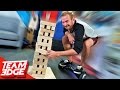 GIANT JENGA HOVERBOARD CHALLENGE!