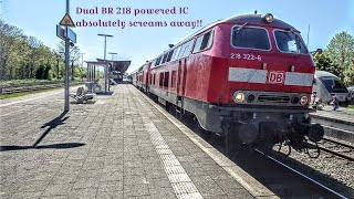 Doppel Vollgas Dual Baureihe 218S Thrash Away From Niebüll With The Intercity - Departure -