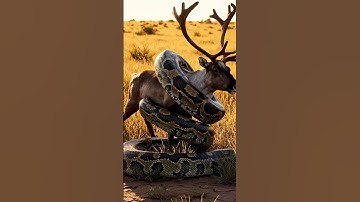 Big Python Attacked Reindeer and Rescued by Team