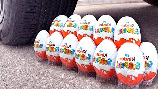 Experiment Car vs Surprise Eggs Kinder vs Toy ! Crushing Crunchy \& Soft Things by Car ! Experiment