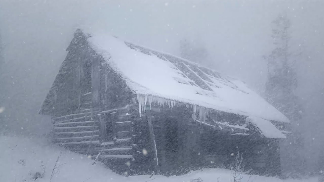 Abandoned Cabin in Winter Blizzard | Extreme Snowstorm Sounds & Howling ...
