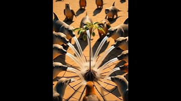 Animals watering the custard apple tree in the desert to save it from drying out 😭 #ai #tree #save