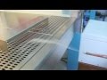Biosafety cabinet (BSC): Demonstration of airflow using a smoke pencil