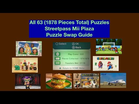 3DSと2DSのストリートパスMiiプラザで63個のパズル（合計1878ピース）をアンロックする方法