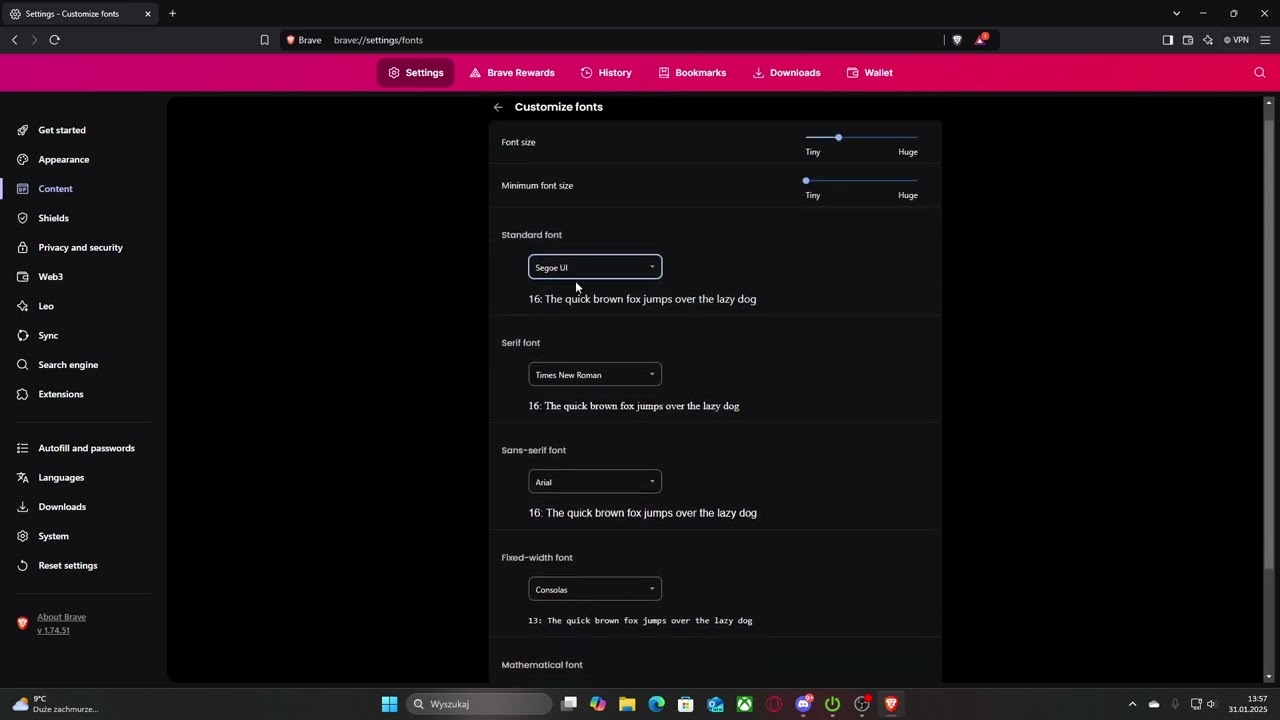 How to Change Font Style on BRAVE Browser