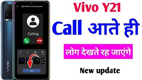 vivo y21 me call ate hi display light Kaise jalayen | vivo y21 dynamic effect notification light