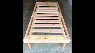 How to to build a bed with 2x4 lumber easily. Simple plan and easy to build. DIY bed build.