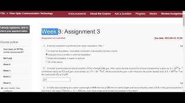 Answers of week 3 "Fiber Optic Communication Technology" NPTEL Course