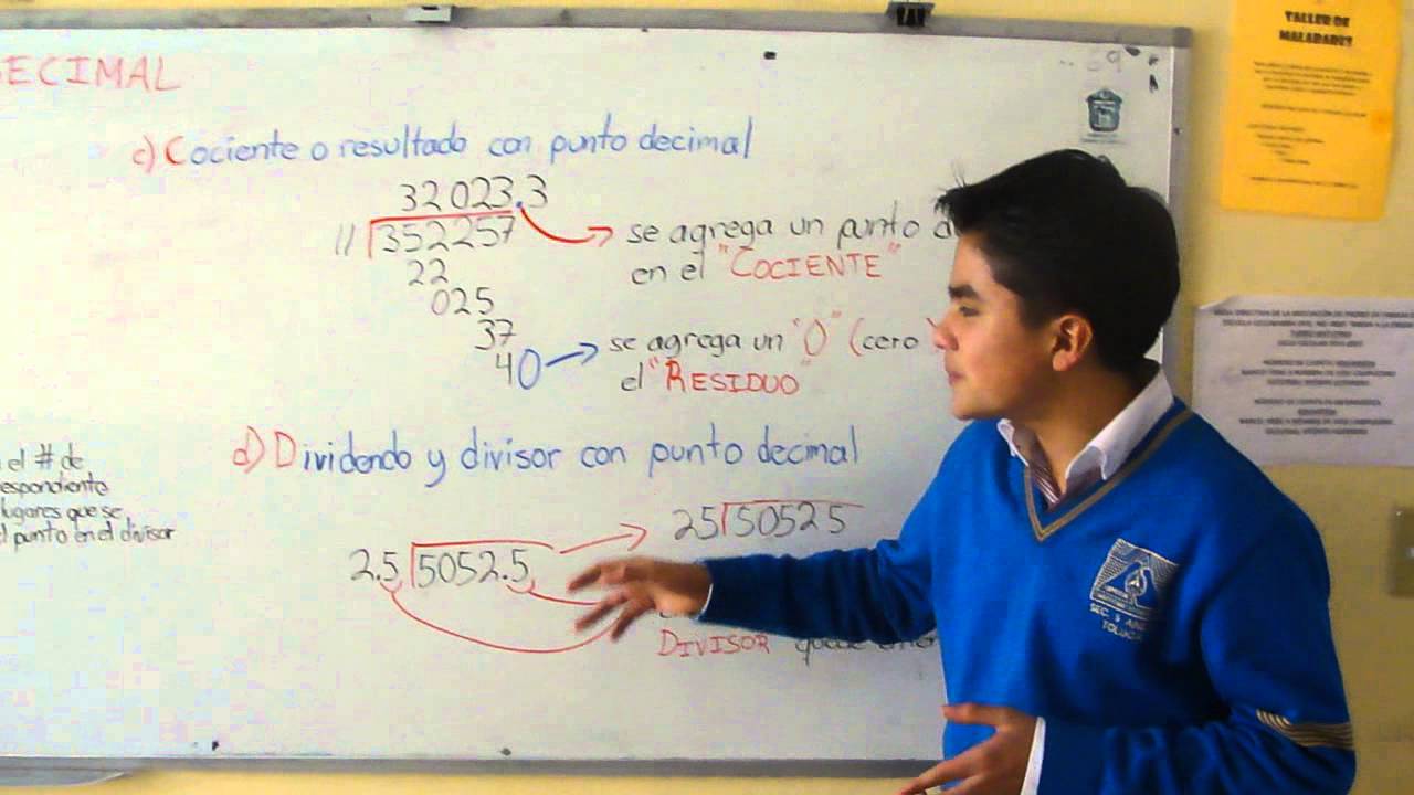 DIVISIONES CON PUNTO DECIMAL PARTE 1 - YouTube