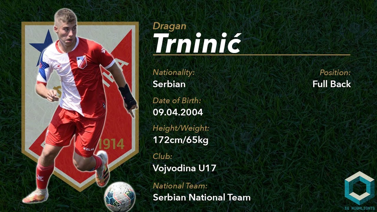 Dragan Trninic Fk Vojvodina U17 Full Back Highlights Youtube