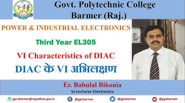 VI Characteristics of DIAC | Er.  Babulal Bikonia | GPC BARMER