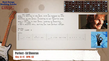 🎸 Perfect - Ed Sheeran Guitar Backing Track with chords and lyrics