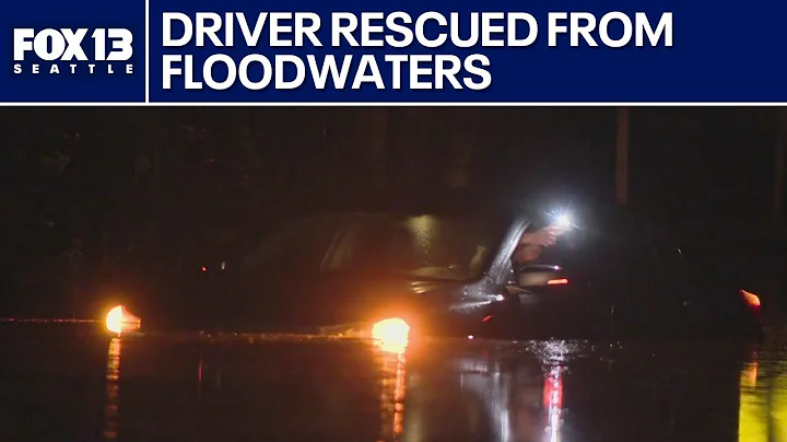 Driver rescued from floodwaters in King County | FOX 13 Seattle