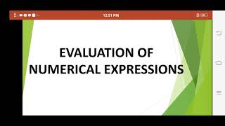 Evaluation of Numerical Expressions