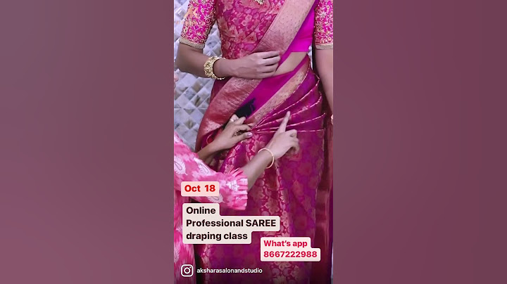 Oct 18 : online SAREE draping class for details WhatsApp 8667222988