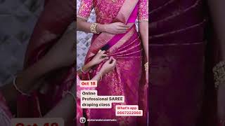 Oct 18 : online SAREE draping class for details WhatsApp 8667222988 screenshot 1