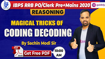 IBPS RRB PO/Clerk 2020 | IBPS RRB Reasoning | Coding Decoding Tricks | Reasoning by Sachin Modi Sir