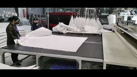 Richpeace Quilts Line  running in customer factory/キルト製造ライン