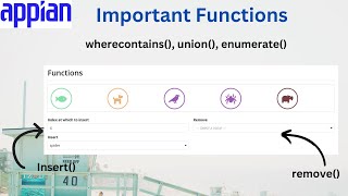 Important Appian Functions | wherecontains(), remove(), insert(), enumerate() | Appian Tutorial