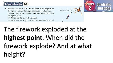 Quadratic Functions intensive practice 2.3 Q9 | latihan intensif 2.3 | Highest point explode