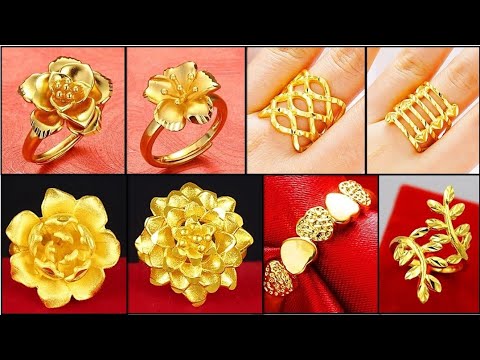 24K 995 Pure Gold Flower Ring with CZ For Women - 1-GR-V00645 in 8.590 Grams