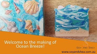 Ocean Breeze Cold Process Soap | Making & cutting | In the Pot Swirl | Soy and Shea