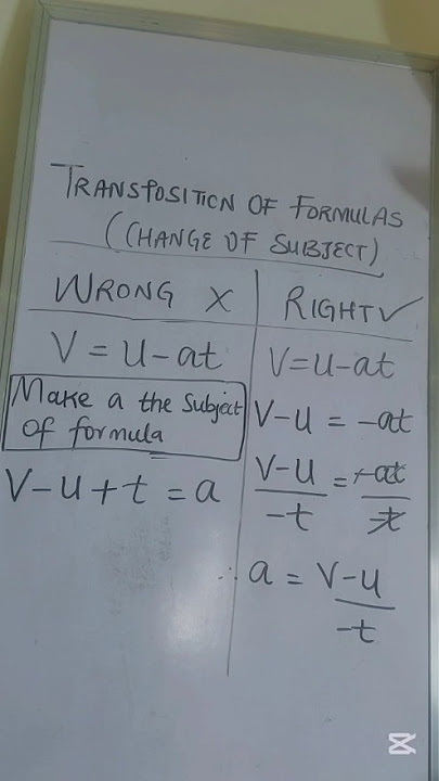 Independent and Dependent Variables | Change the subject of formula