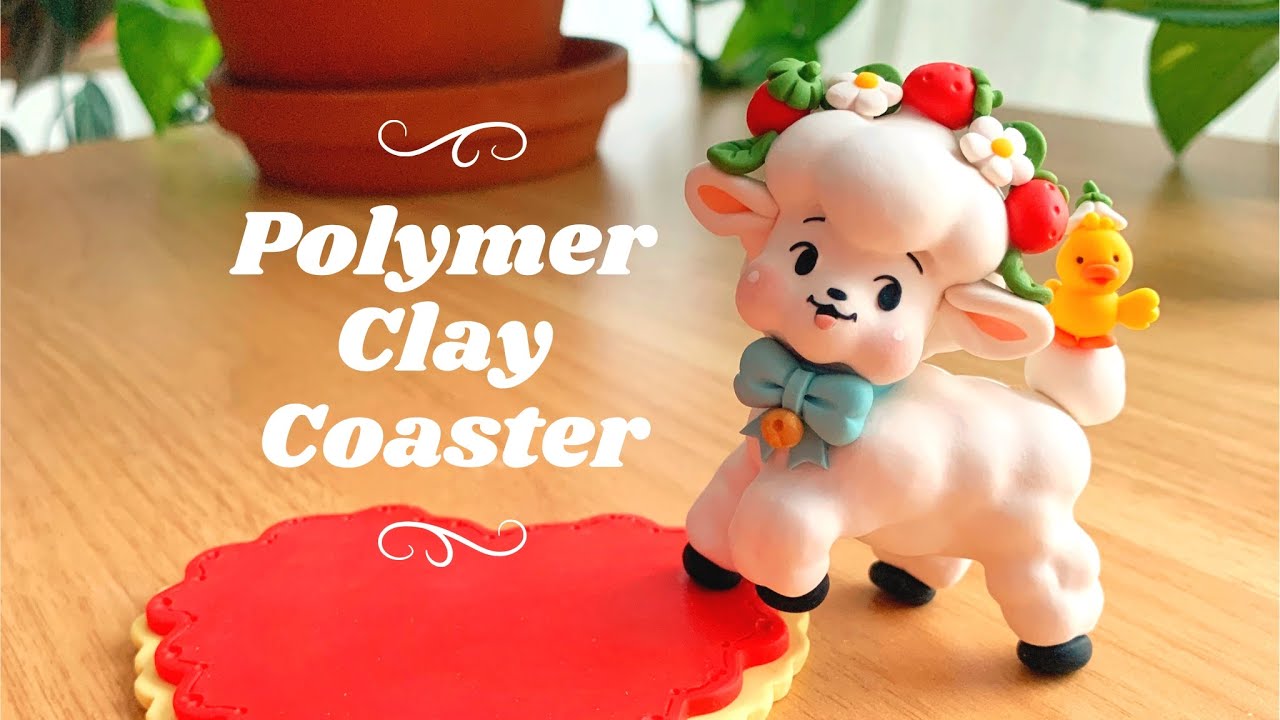 🐑 Meryl Sheep 🍓 Polymer Clay Coaster YouTube 🐑 Meryl Sheep 🍓 Polymer Clay Coaster YouTube