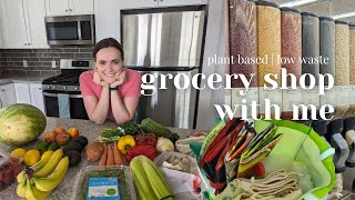 grocery shop with me | plant based, low waste, shopping tips 🥑