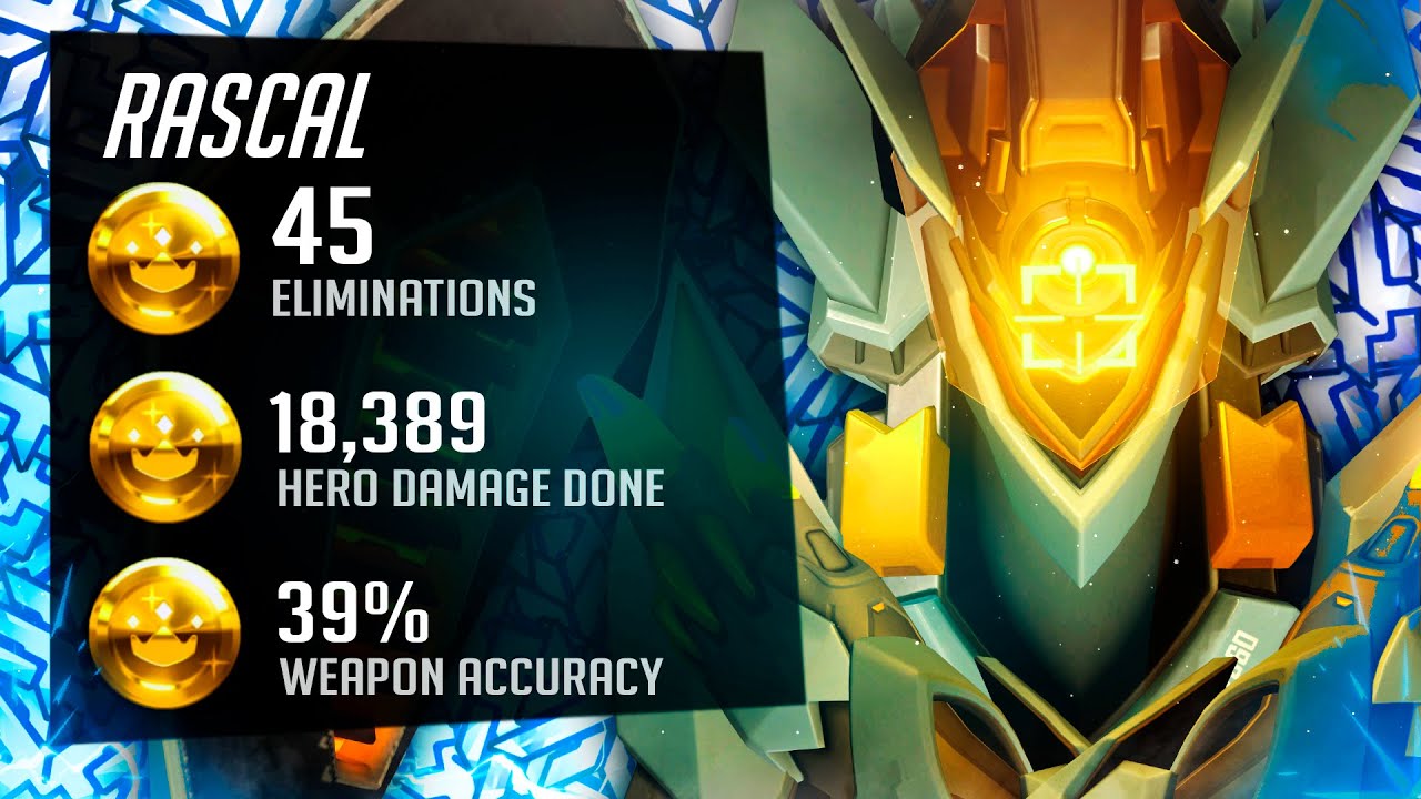 Rascal Pro Korean Echo Gameplay - 45 elims! [ Overwatch Season 34 Top 500 ]