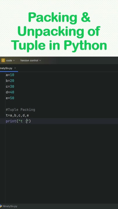 Packing & Unpacking of Tuple in Python #python #coding #youtube #shorts ...