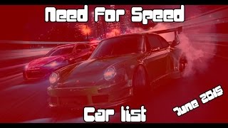 Need For Speed - Car List (June 2015) screenshot 4