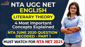 LITERARY THEORY | CONCEPTS | NTA 2020 QUESTION DECODED PART 1 | NTA UGC NET ENGLISH |APPLE B ACADEMY