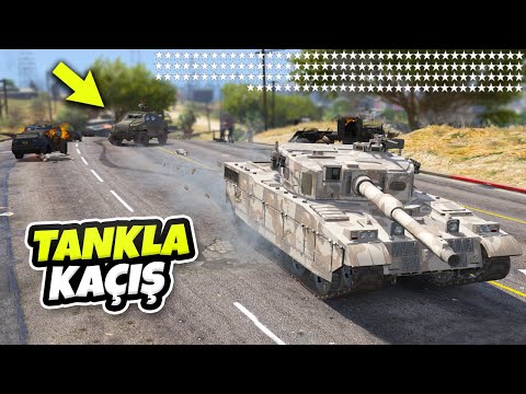 Recep Abi Tank ile 150 Yıldızda Polisten Kaçıyor - GTA 5