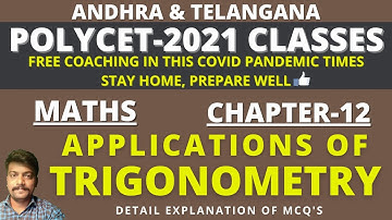 Polycet ch12 Applications Of Trigonometry || POLYCET || AP Polycet || TS Polycet