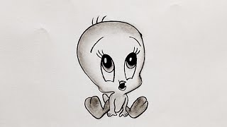 Easy Tweety Bird Drawing - How to Draw Tweety with Pencil Step by Step for Beginners screenshot 4