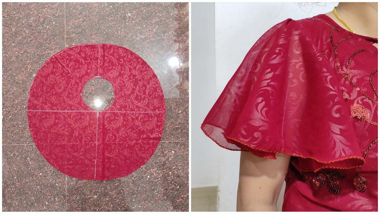 Full flare umbrella sleeves cutting and stitching in kannada YouTube