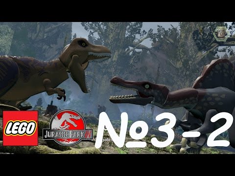 Видео: LEGO Jurassic World Парк юрского периода 3-2 Спинозавр против Тираннозавра