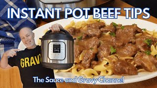 Instant Pot Beef Tips with Homemade Brown Gravy | How to Make Instant Pot Beef Tips