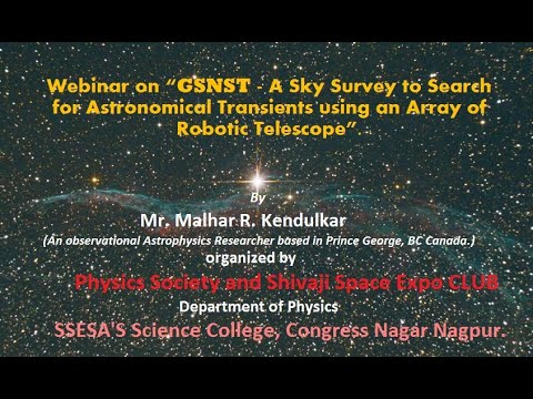 Shivaji Space Explorer Club Webinar on “A Sky Survey using an Array of Robotic Telescope”