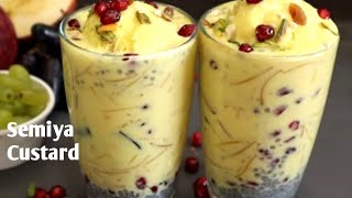 Summer Special Vermicelli Custard || Semiya Custard Falooda Recipe #TastyFood #VermicelliCustard
