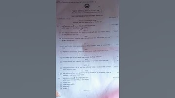WBSU 1Sem Bengali Minor Question Paper 2024-2025#westbengal #college #sem1 #nepsyllabus