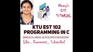 #KTU S2 SYLLABUS #EST 102 PROGRAMMING IN C/array as function parameters