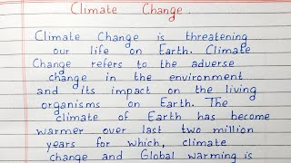 Write a short essay on Climate Change | Essay Writing | English