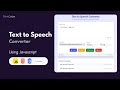 📢 Build a Text-to-Speech Converter App with JavaScript 🔊 | Full Tutorial
