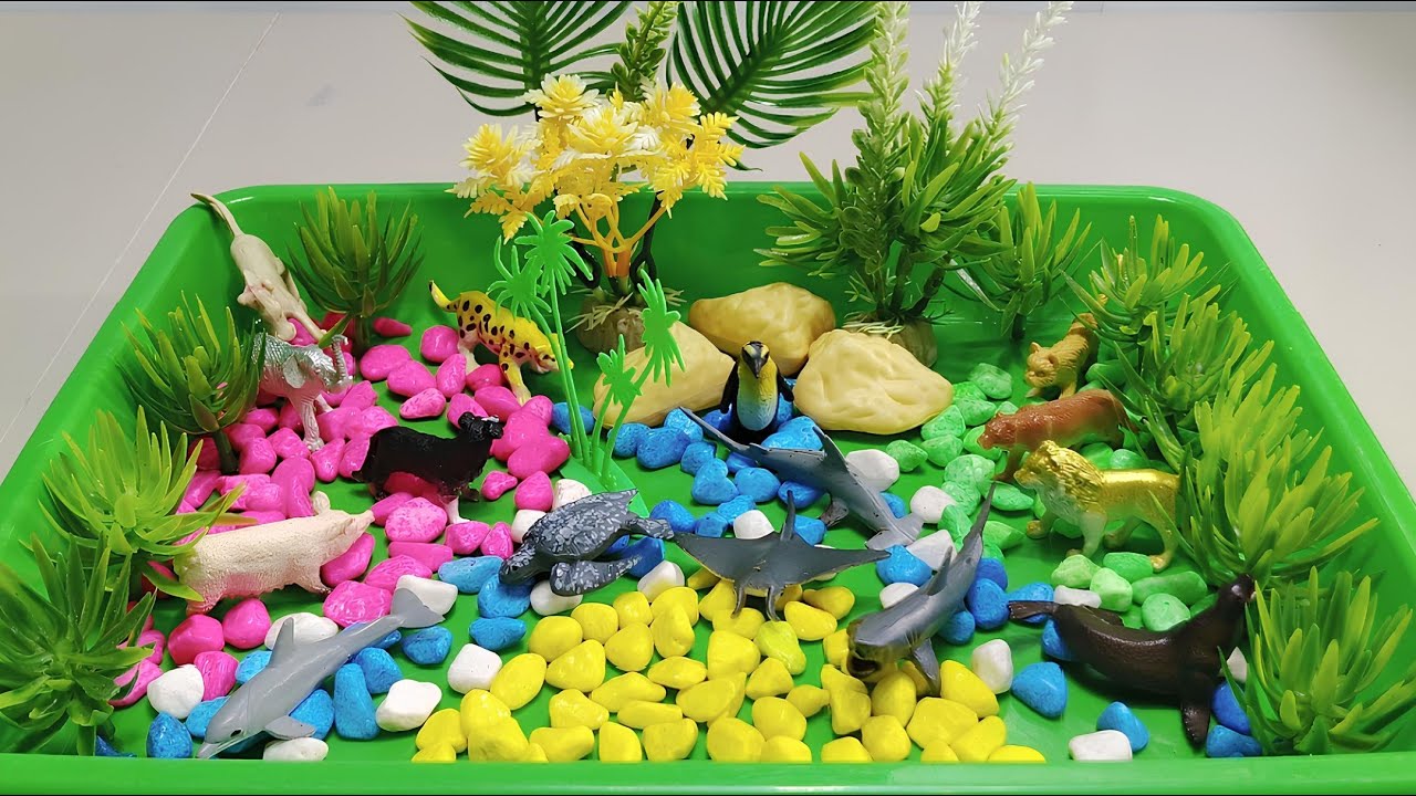 Cow Giraffe Elephant Tiger Panda Rhinoceros Animal Toys, ASMR